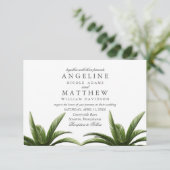Tropical Palm Tree Green Wedding Card Einladung (Stehend Vorderseite)