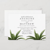 Tropical Palm Tree Green Wedding Card Einladung (Vorne/Hinten)