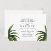 Tropical Palm Tree Green Wedding Card Einladung (Vorne/Hinten)