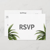 Tropical Palm Tree Green Wedding RSVP Einladung (Vorne/Hinten)