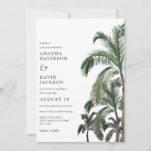 Tropical Palm Tree Greenerity Island Beach Wedding