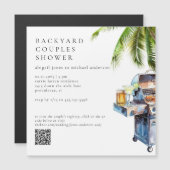 Tropical Palm Tree GRILLEN Paare Dusche Magneteinladung (Vorne/Hinten)