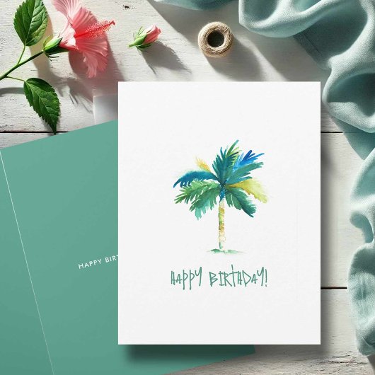 Tropical Palm Tree Grußkarte zum Geburtstag Feiertagskarte