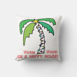 Tropical Palm Tree Happy Holidays Kissen