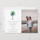 Tropical Palm Tree Hochzeit in Urlaubsort Foto Save The Date (Vorderseite)
