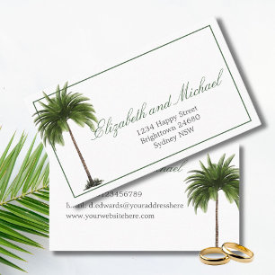Tropical Palm Tree Hochzeitsinformationen Visitenkarte