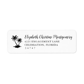 Tropical Palm Tree Home Return Address