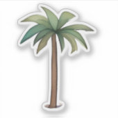 Tropical Palm Tree Illustration Aufkleber (Vorderseite)