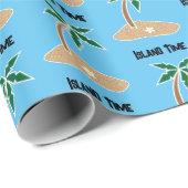 Tropical Palm Tree Island Entdecken Sie Cartoon De Geschenkpapier (Rolleneckpunkt)