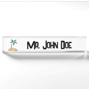 Tropical Palm Tree Island Entdecken Sie Cartoon De Namensplakette
