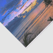 Tropical Palm Tree Island Exotic Beach Sunset Seidenpapier (Ausschnitt)