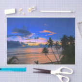 Tropical Palm Tree Island Exotic Beach Sunset Seidenpapier (Handwerk)