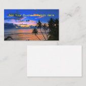 Tropical Palm Tree Island Exotic Beach Sunset Visitenkarte (Vorne/Hinten)