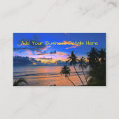 Tropical Palm Tree Island Exotic Beach Sunset Visitenkarte (Vorderseite)
