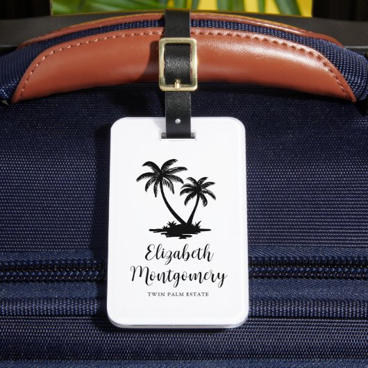Tropical Palm Tree Island Travel Gepäckanhänger (Vorderseite Insitu 2)