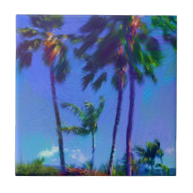 Tropical Palm Tree Keramik Tile