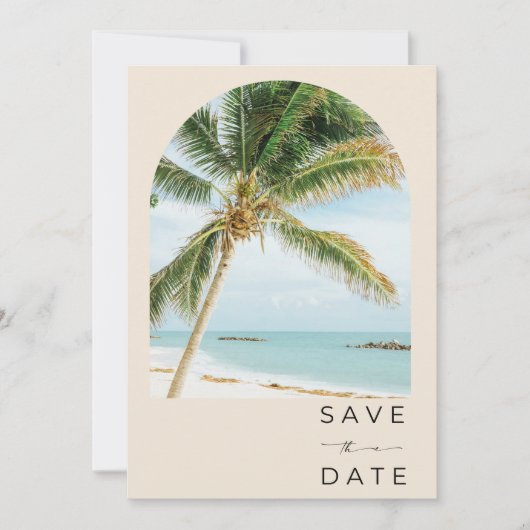 Tropical Palm Tree Key West Beach Hochzeit Save The Date (Vorderseite)