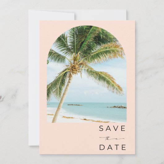 Tropical Palm Tree Key West Beach Hochzeit Save The Date (Vorderseite)