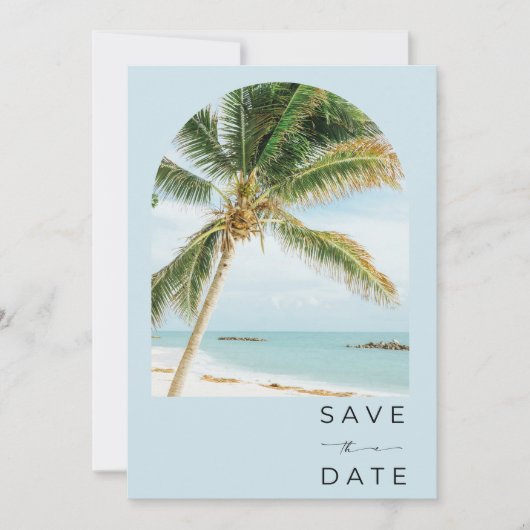 Tropical Palm Tree Key West Beach Hochzeit Save The Date (Vorderseite)