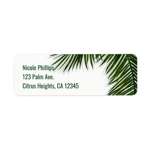 Tropical Palm Tree Leaf Elegante Sommereinladung (Vorne)