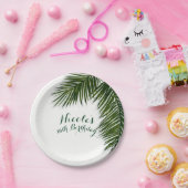 Tropical Palm Tree Leaf Elegante Sommerhochzeit Pappteller (Party)