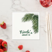Tropical Palm Tree Leaf Elegante Sommerhochzeit Serviette (Beispiel)