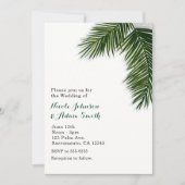 Tropical Palm Tree Leaf Elegantes Hochzeitsfest Einladung (Vorderseite)