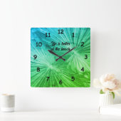 Tropical palm tree leafs photo custom quadratische wanduhr (Zuhause)