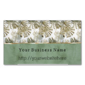 Tropical Palm Tree Leaves Business name website Magnetische Visitenkarte (Vorderseite)