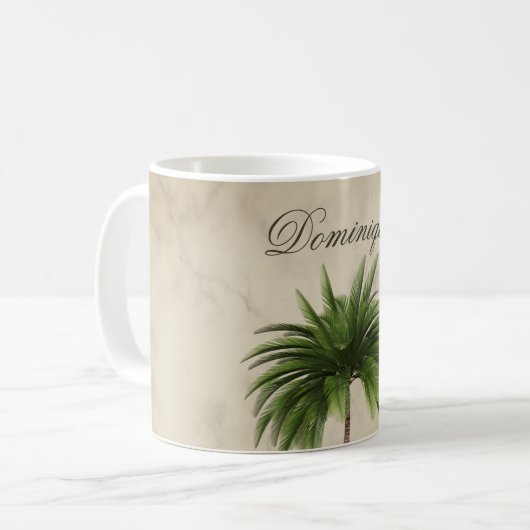 Tropical Palm Tree Marbled Chic Personal Kaffeetasse (Vorderseite Links)