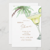 Tropical Palm Tree Margarita Brautparty Invita Einladung (Vorne/Hinten)