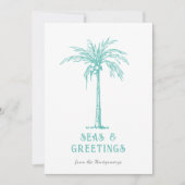 Tropical Palm Tree Meer und Grüße Weihnachten (Vorderseite)