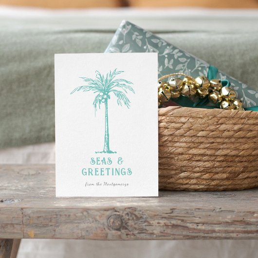 Tropical Palm Tree Meer und Grüße Weihnachten