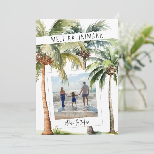 Tropical Palm Tree Mele kalikimaka Weihnachten (Stehend Vorderseite)