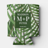 Tropical Palm Tree Mit Monogramm Wedding Album Dosenkühler (Rückseite)