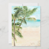 Tropical Palm Tree Modern Beach Wedding Einladung (Rückseite)
