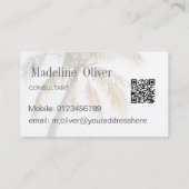 Tropical Palm Tree Modern QR Code Visitenkarte (Rückseite)