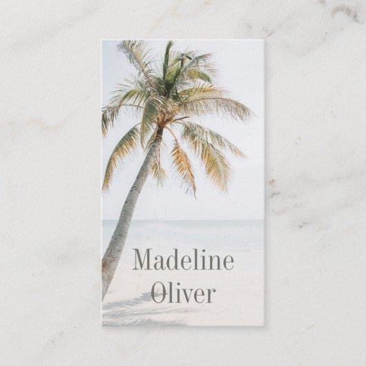 Tropical Palm Tree Modern QR Code Visitenkarte (Vorderseite)