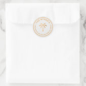 Tropical Palm Tree Modern Runder Aufkleber (Tasche)