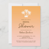 Tropical Palm Tree Modernes Minimalistisches Braut Einladung (Vorderseite)