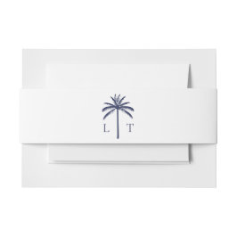 Tropical Palm Tree Monogram Beach Wedding Einladungsbanderole