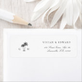 Tropical Palm Tree Monogram Return Address Wedding (Insitu)