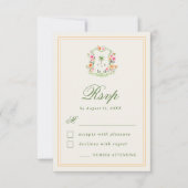 Tropical Palm Tree Monogram Summer Beach Wedding RSVP Karte (Vorderseite)