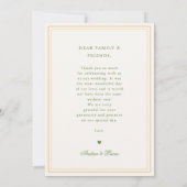 Tropical Palm Tree Monogram Wedding Danke Card (Rückseite)