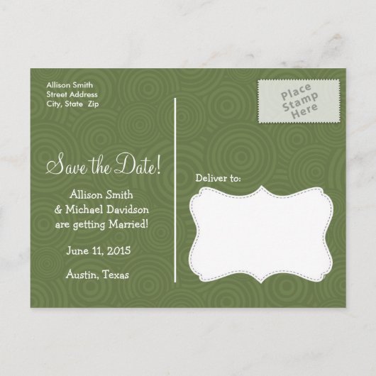 Tropical Palm Tree Muster Ankündigungspostkarte (Rückseite)