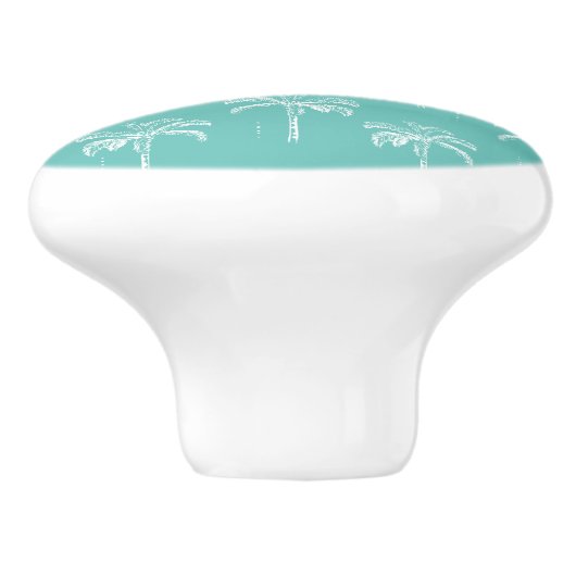 Tropical Palm Tree Muster Keramikknauf (Seitenansicht)