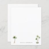 Tropical Palm Tree Name Stationery (Vorne/Hinten)
