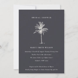 Tropical Palm Tree Navy Kraft Brautparty laden Dankeskarte