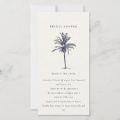 Tropical Palm Tree Navy Kraft Brautparty laden Dankeskarte (Vorderseite)