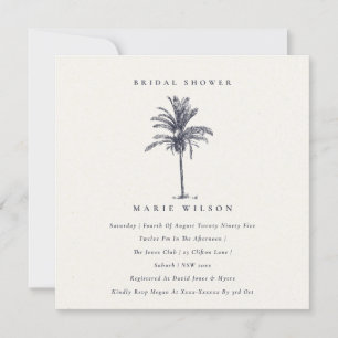 Tropical Palm Tree Navy Kraft Brautparty laden Dankeskarte